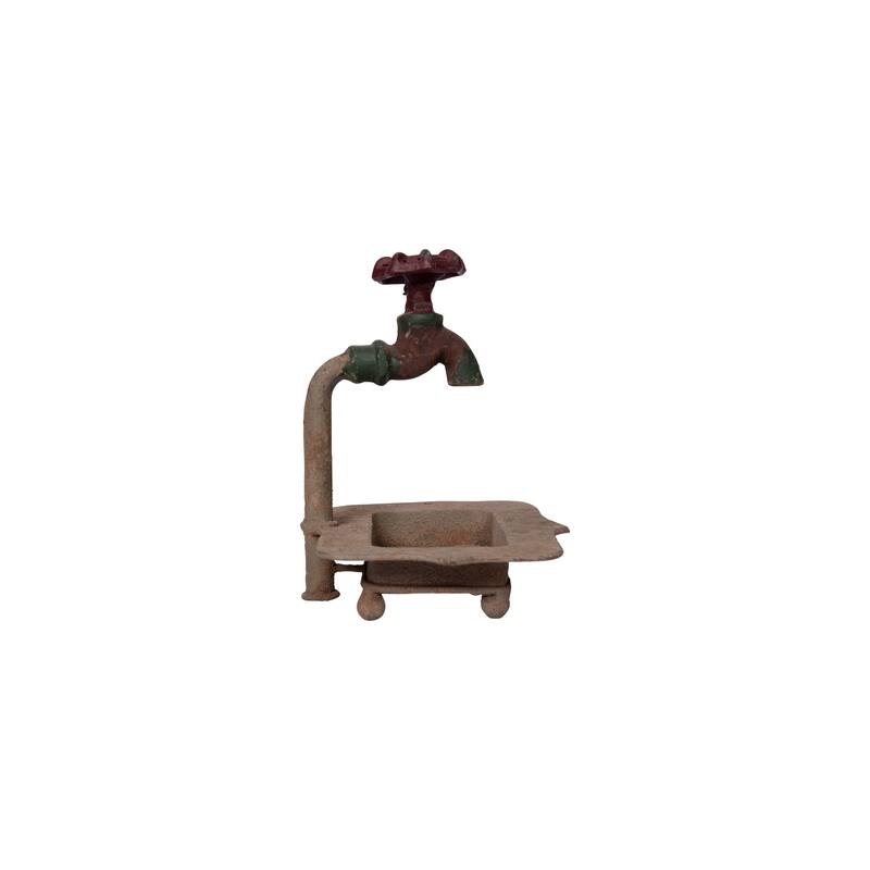 Cast Iron Soap Dish with Miniature Faucet Detail