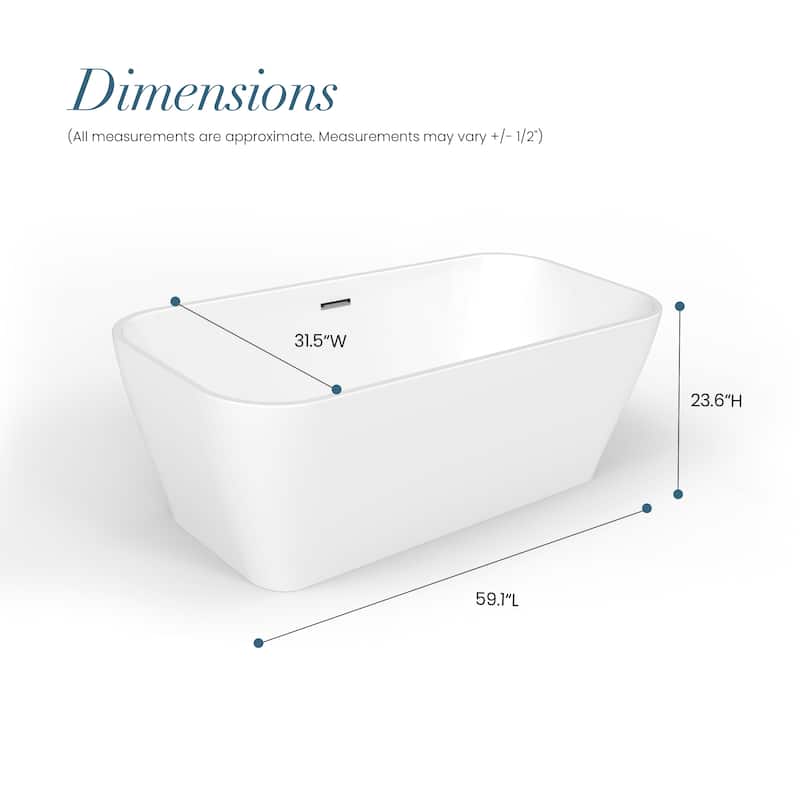 Augustine 59" x 31.5" Soaking Bathtub