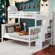 preview thumbnail 1 of 13, Stylish Twin-Over-Full Bunk Bed with Trundle, Storage Staircase and Guardrail for Bedroom, Stable and Safety, White White