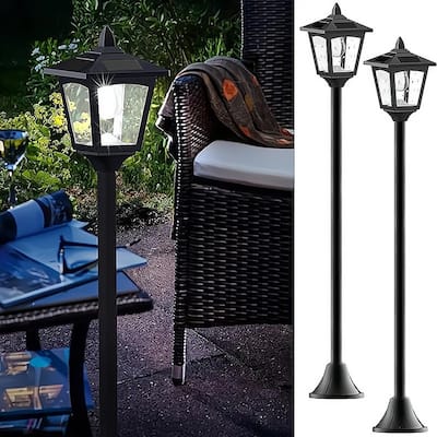 2 Pack Solar LED Lamp Post Lights IP65 Waterproof for Yard Pathway - 40''