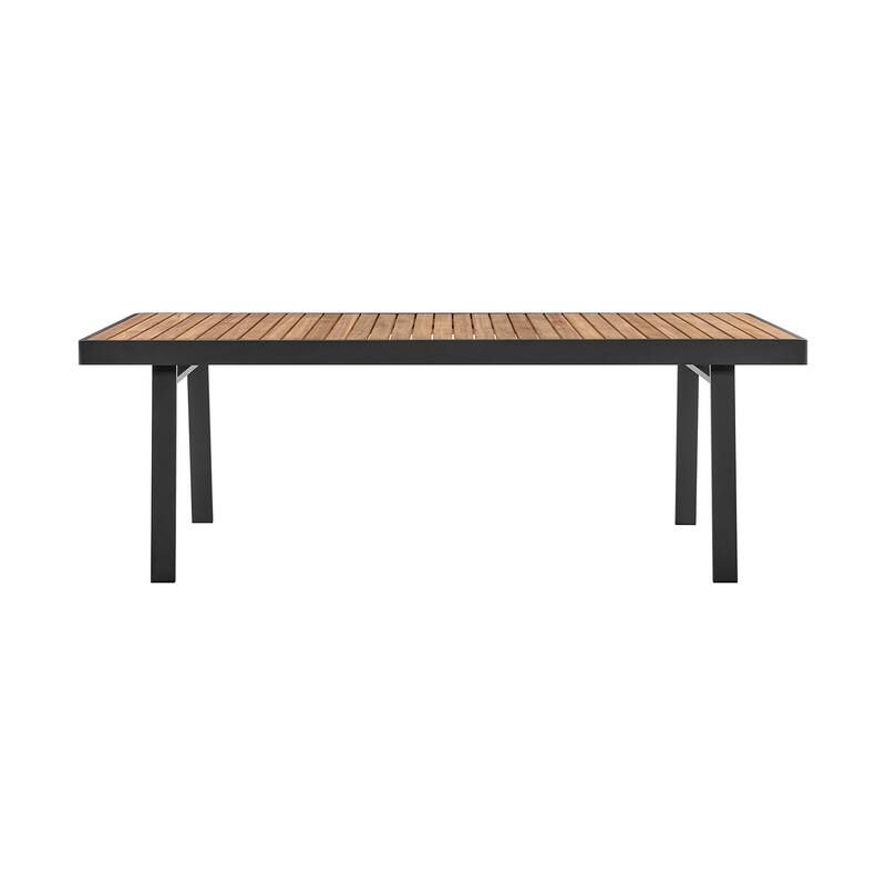 Nofi 87 inch Solid Teak Wood Outdoor Dining Table with Aluminum Legs