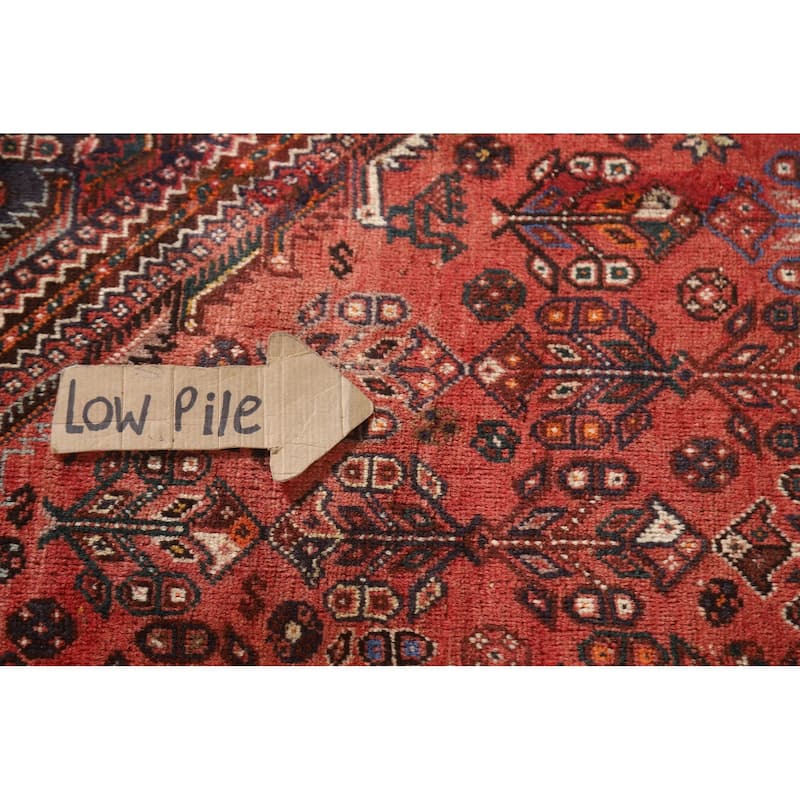 Vegetable Dye Shiraz Persian Vintage Area Rug Handmade Wool Carpet - 5'11"x 9'1"