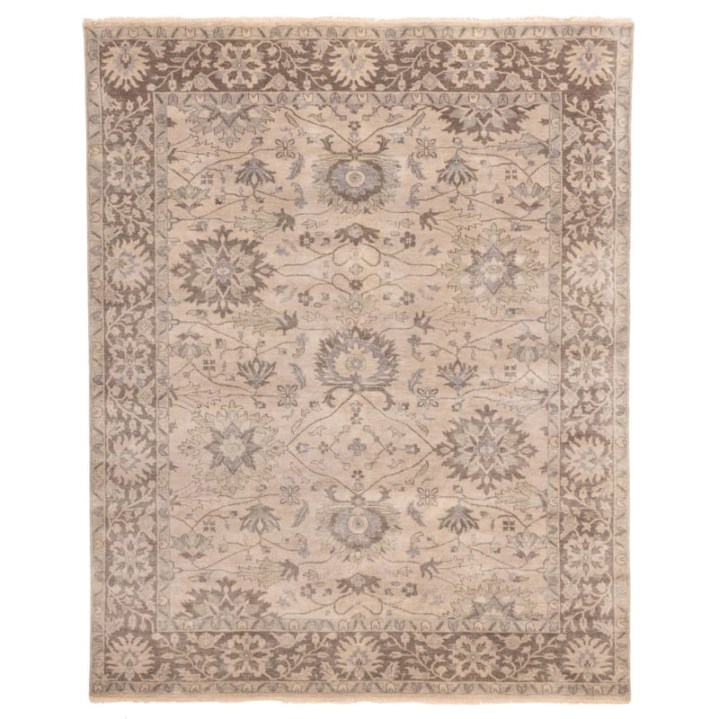 ECARPETGALLERY Hand-knotted Jules Serapi Light Grey Wool Rug - 7'11 x 9'10