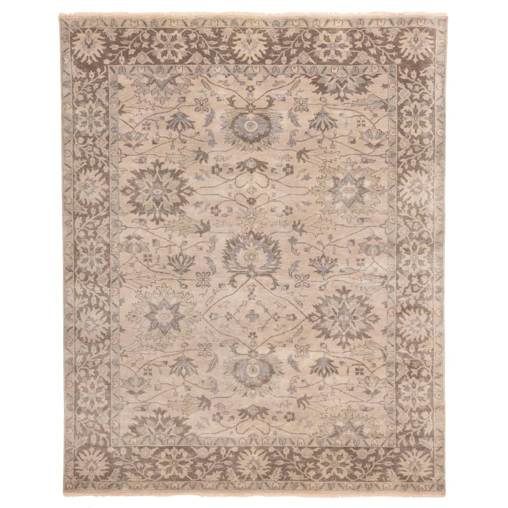 ECARPETGALLERY Hand-knotted Jules Serapi Light Grey Wool Rug - 7'11 x 9'10