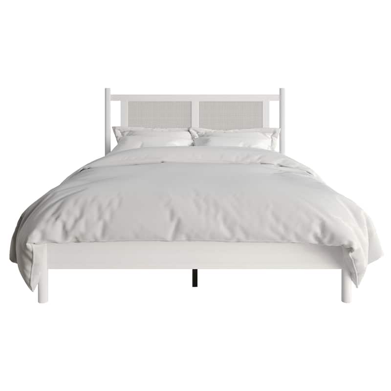 CraftPorch Transitional Wooden Platform Bed - White - King