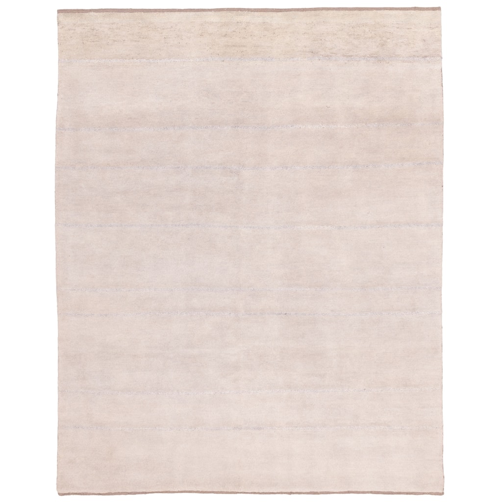 ECARPETGALLERY Hand-knotted Looma Light Grey Wool Rug - 7'11 x 9'11