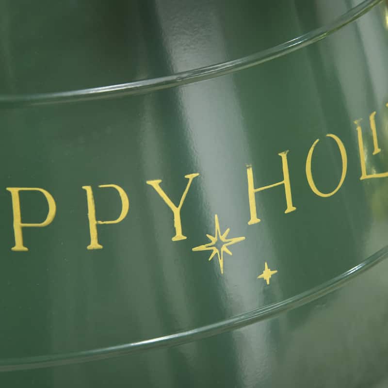 Green Christmas Tree Collar with Gold “HAPPY HOLIDAYS” Design and Hide Tree Stand & Protect Pets - 26" x 11" H
