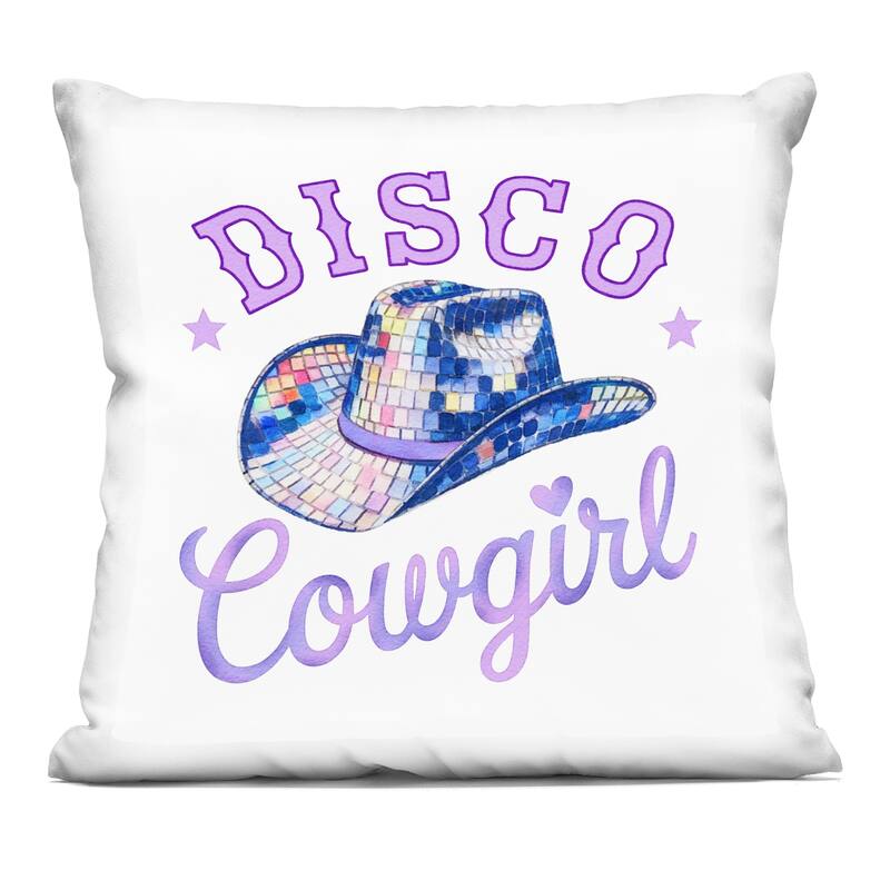 Stupell Purple Disco Cowgirl Hat Decorative Printed Throw Pillow Design by Amanda Greenwood - Accent - Polyester - Purple - Single
