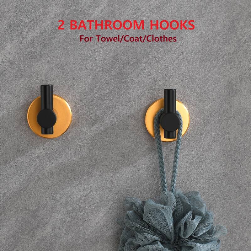 6 Piece Aluminum Bathroom Towel Rack Set Wall Mount