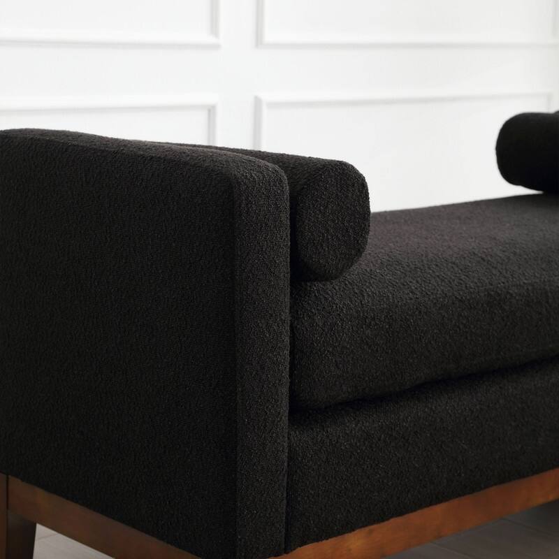 53.5"W Upholstered Bench with Bolster Pillows