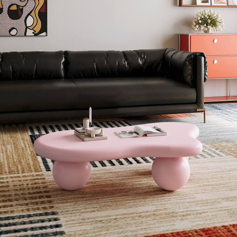 Cloud Shaped Coffee Table with 3 Ball Legs