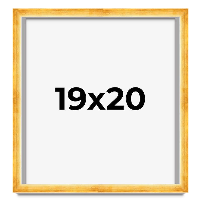 19x20 Shadow Box Frame Gold | 1.625 Inches Deep Real Wood Traditional