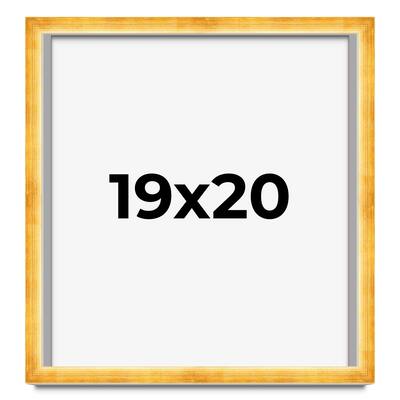 19x20 Shadow Box Frame Gold | 1.625 Inches Deep Real Wood Traditional