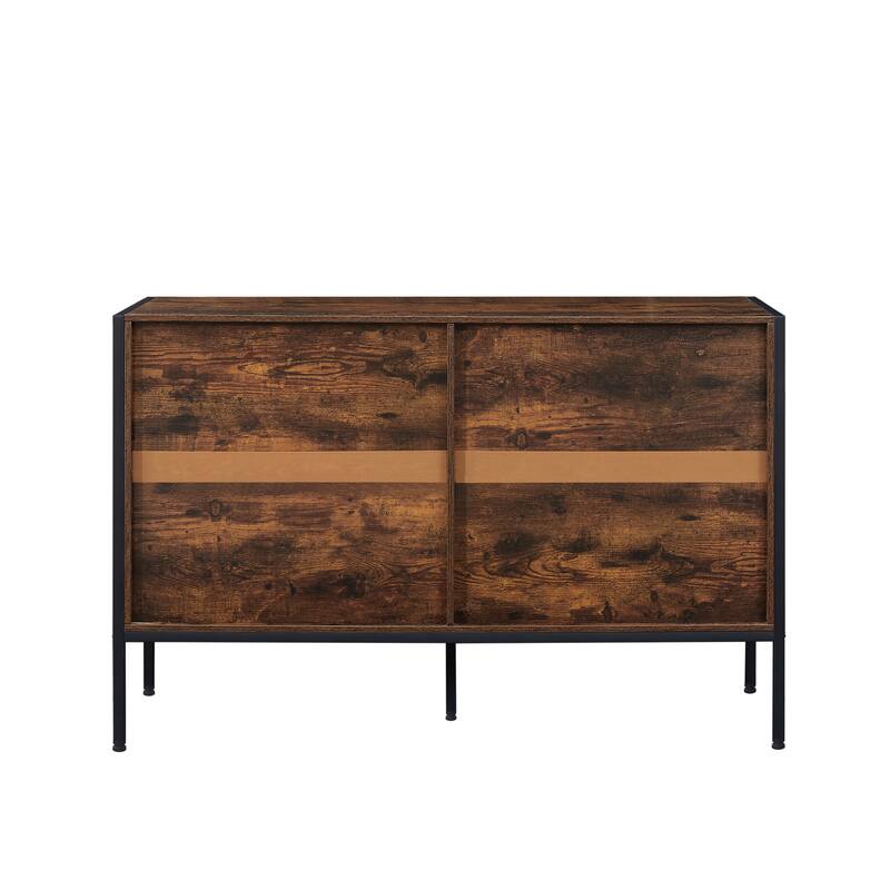 Rustic Grey Wood Dresser with 6 Drawers