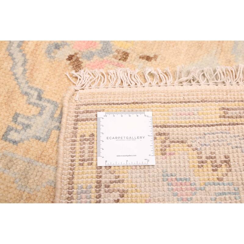 ECARPETGALLERY Hand-knotted Modern Oushak Tan Wool Rug - 4'0 x 6'2