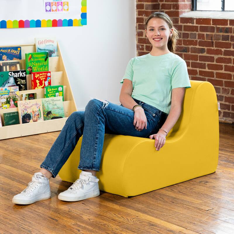 Midtown Foam Classroom Chair, Medium Size - For Elementary to Middle School Kids - Premium Vinyl - Royal Blue