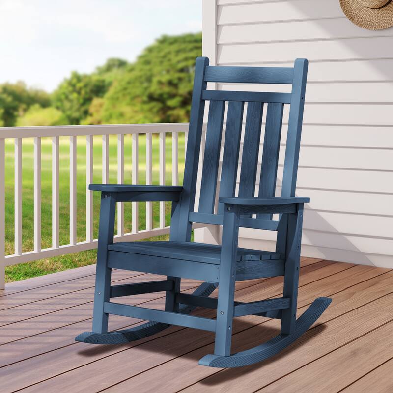 Modern High-Back Rocking Adirondack Chair All Weather