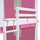 preview thumbnail 14 of 16, Full Size Bunk Wood House Bed with Unique Tent, Pink