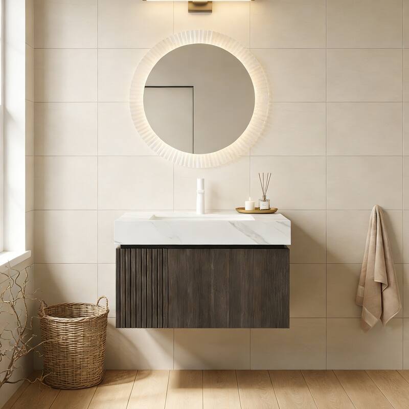 Floating Storage Bathroom Vanity with 1 Pre-drilled Faucet Hole