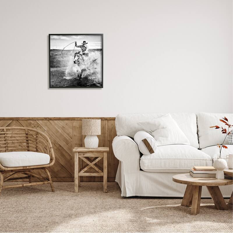 Stupell Ropin' Time Cowboy Framed Giclee Art Design by PBurchettePhoto