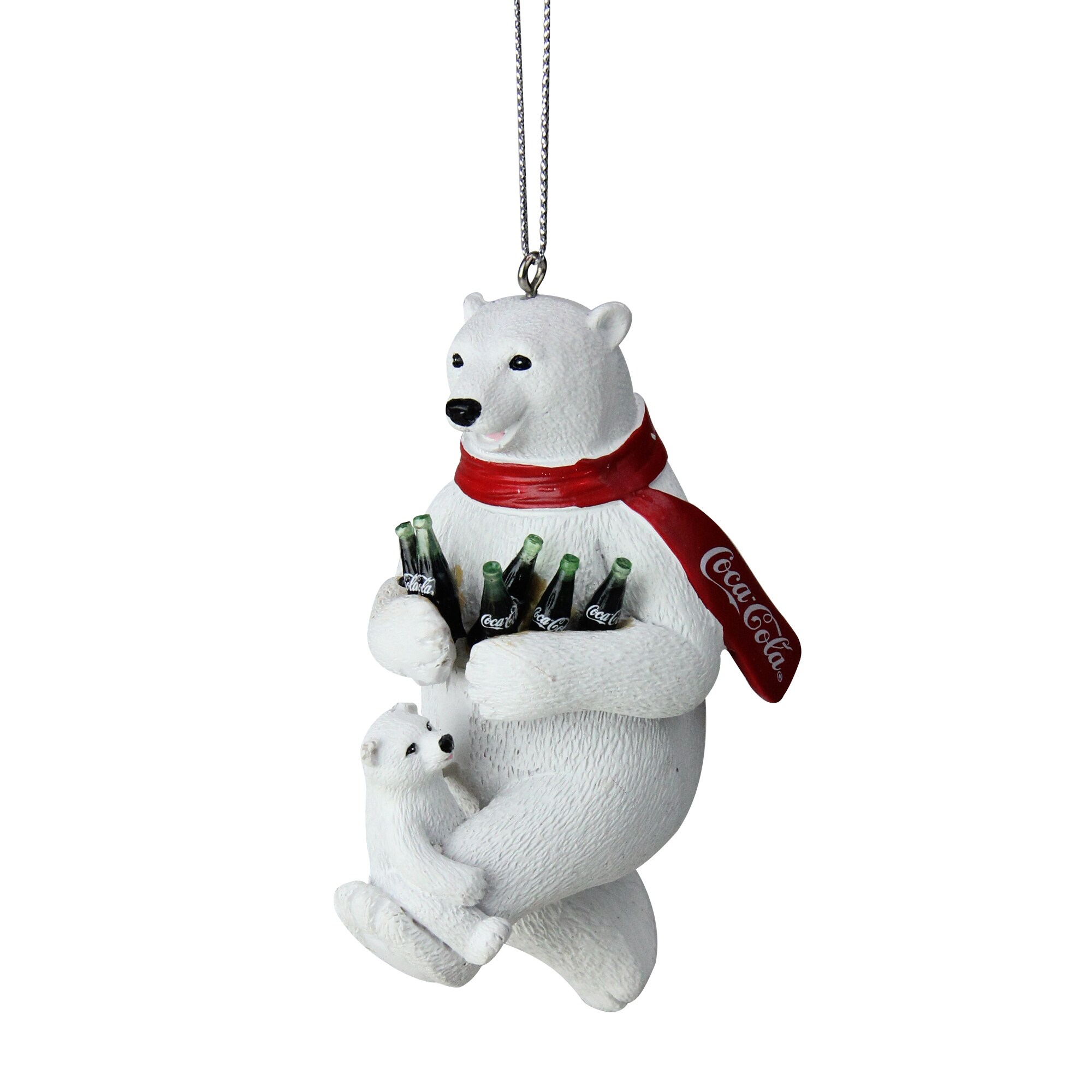 Shop 4 25 White Polar Bears With Coca Cola Bottles Christmas Ornament Overstock 23577887