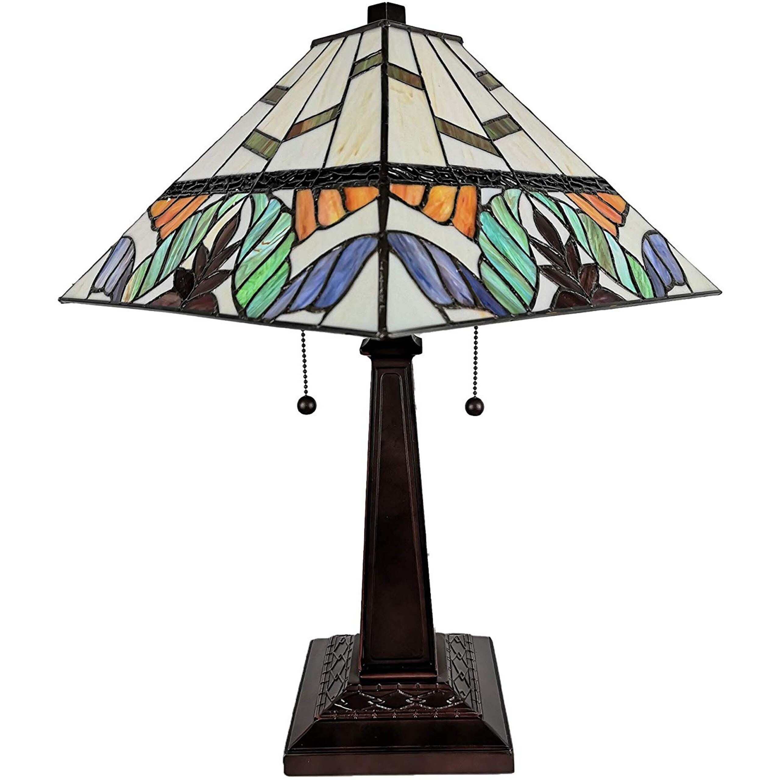 Tiffany Style Multi Color Mission Table Lamp 22 Tall Am305tl14b Amora Lighting Overstock 17624671