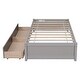 preview thumbnail 14 of 15, Twin Bed with 2 Drawers Solid Wood No Box Spring Needed Grey Platform Bed