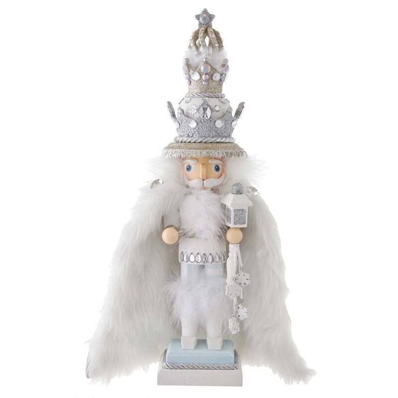 Kurt Adler 18-Inch Hollywood White Faux Fur King Nutcracker