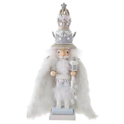 Kurt Adler 18-Inch Hollywood White Faux Fur King Nutcracker