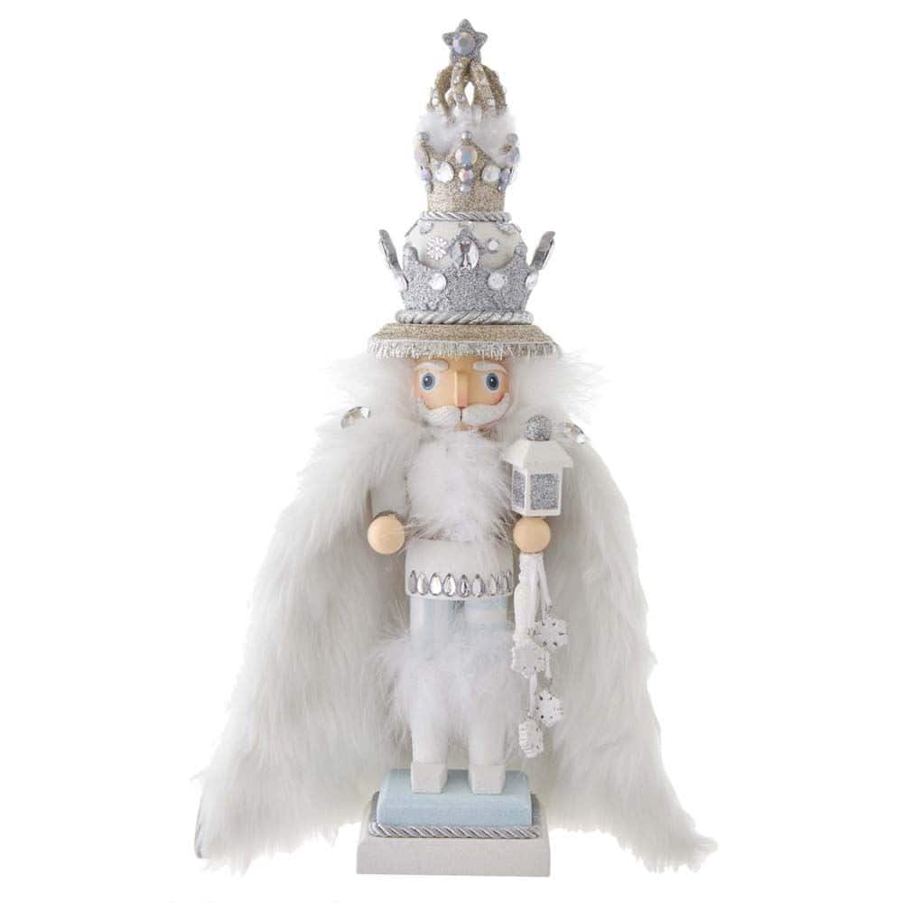 Kurt Adler 18-Inch Hollywood White Faux Fur King Nutcracker
