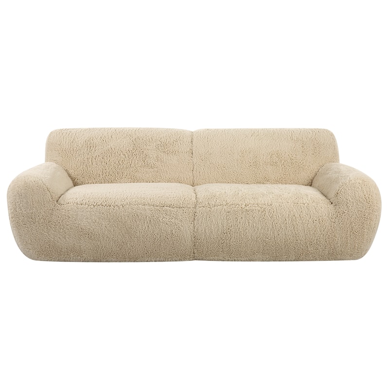 Uttermost Abide Rounded Sheepskin Sofa - 96"W x 31"H x 42"D 
