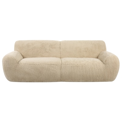 Uttermost Abide Rounded Sheepskin Sofa - 96"W x 31"H x 42"D 