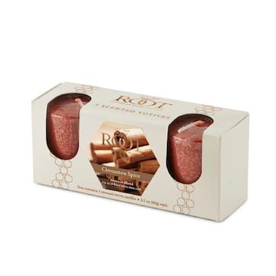 ROOT Candles Scented 20 Hr. Votive, Cinnamon Spice, box of 3 ea.
