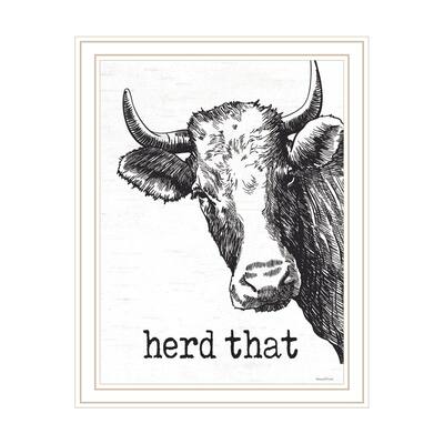 TrendyDecor4U Contemporary "Herd That" Framed Print Wall Art