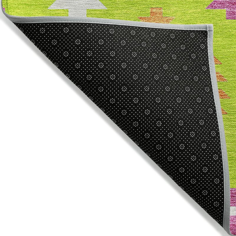Machine Washable Indoor/ Outdoor Boho Tribal Chantille Rug
