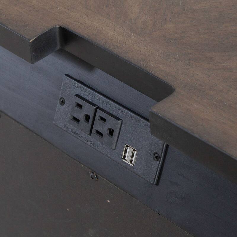 Carlisle Court Chestnut 3 Drawer Nightstand with Charging Station