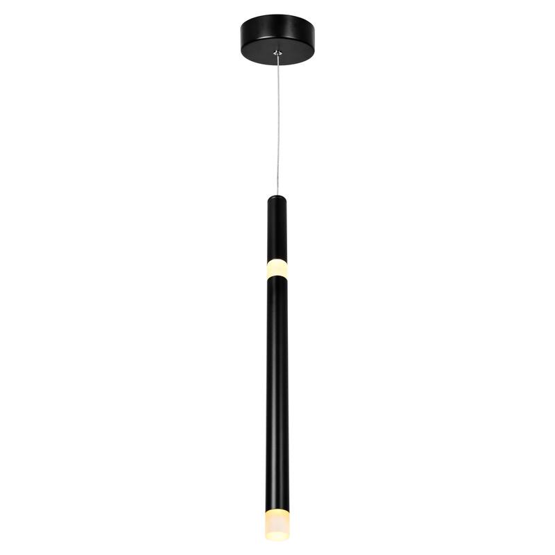 Flute 1 Light LED Pendant With Black Finish