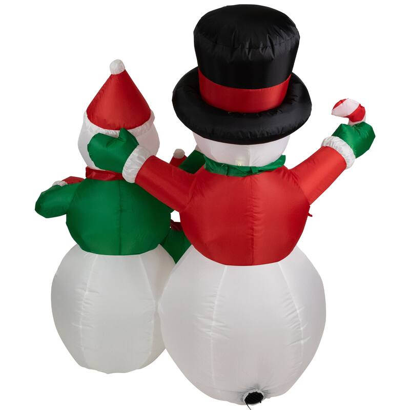 Inflatable Lighted Snowman Family Christmas Yard Art Decoration - 4'
