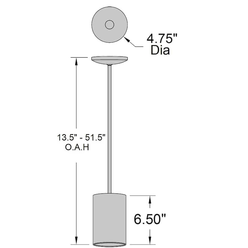 Access Lighting Pilson - Cylinder Pendant - Cord - 60W Incandescent