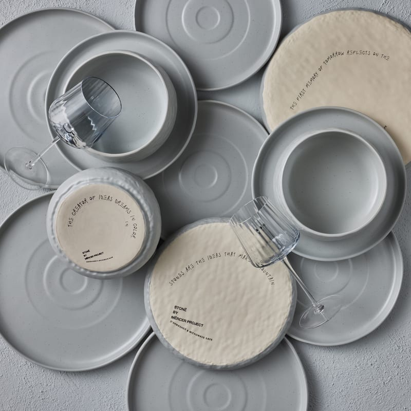 Stone by Mercer Project Shosai Stoneware Dinnerware Set - Grey - 32 Piece