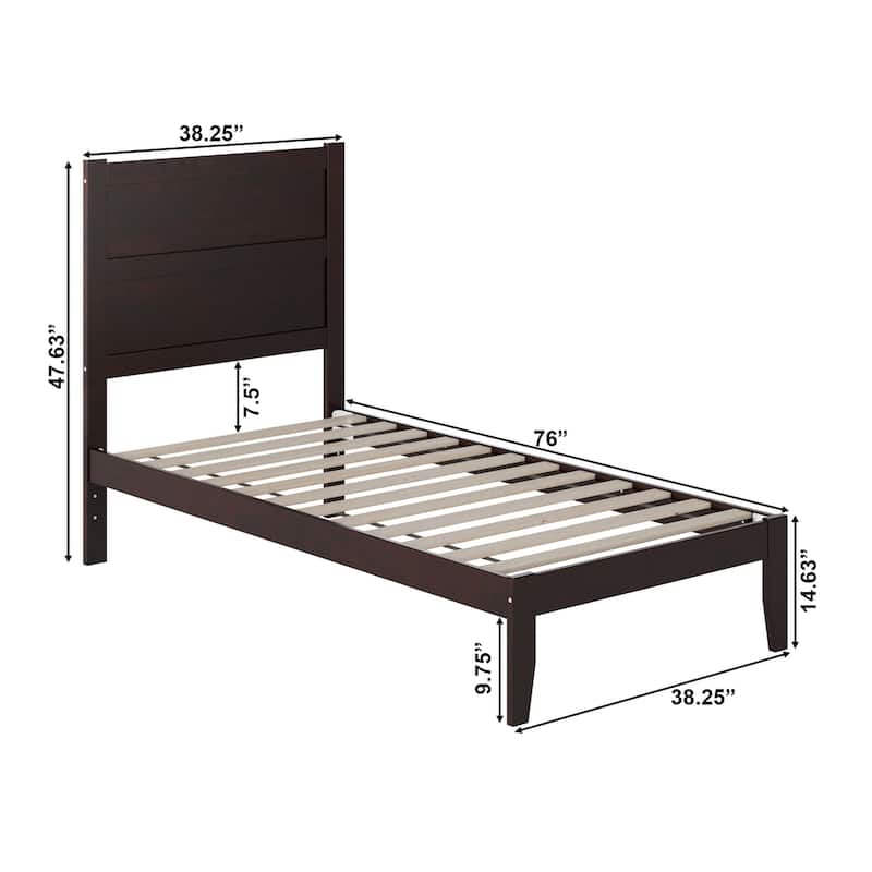 NoHo Twin Platform Bed in Espresso