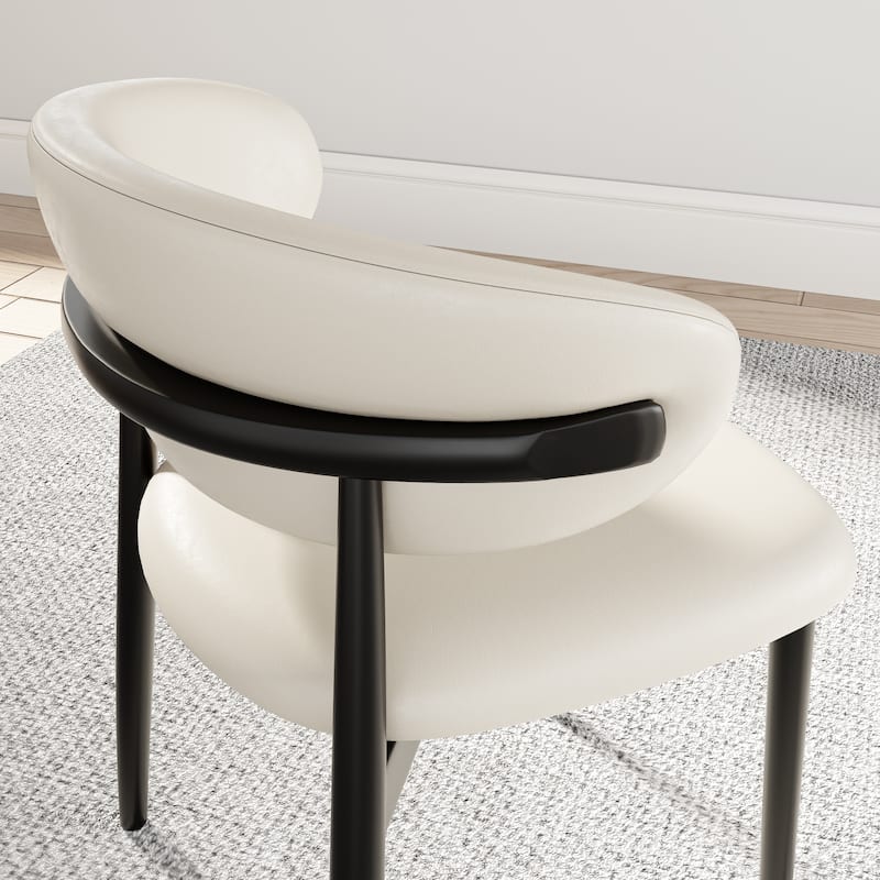 Leather Upholstered Dining Chairs Set Of 2, Armless Side Chair With Backrest