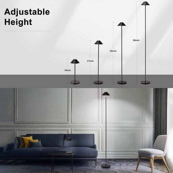 Netin 58 in. Smart RGB Integrated LED Dimmable Waterproof Rechargeable Standard Floor Lamp for Living Room and Outdoor - 58 in
