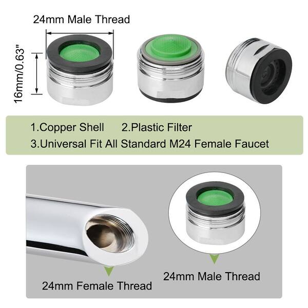 Shop 6pcs 24mm Faucet Aerator Male Faucet Replacement Part Water