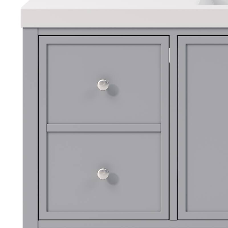 Christopher Knight Home - Modern 60-Inch Bathroom Vanity with Separate Sink and Soft-Close Storage