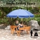 preview thumbnail 3 of 7, Wooden Kids Picnic Table Bench with Backrest, Outdoor Children's Backyard Table, Crafting, Dining, and Playtime Patio Table