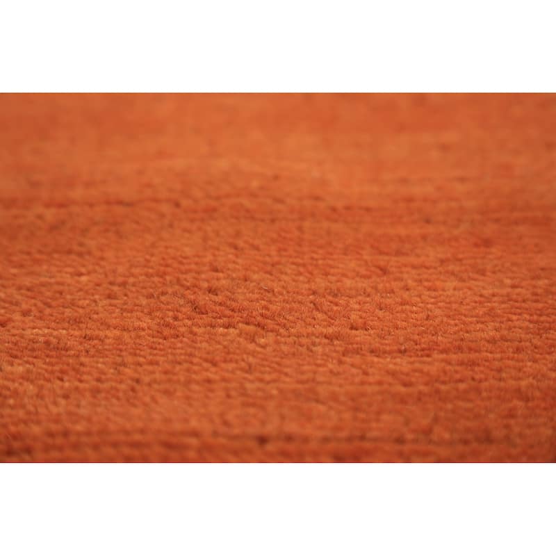 Orange Gabbeh Oriental Runner Rug Hand-Knotted Wool Carpet - 3'0" x 9'10"