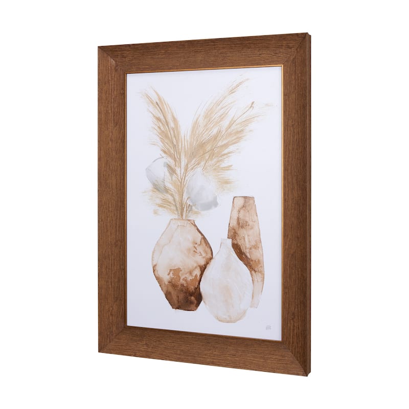 Vase Gray Pods Framed Art Print