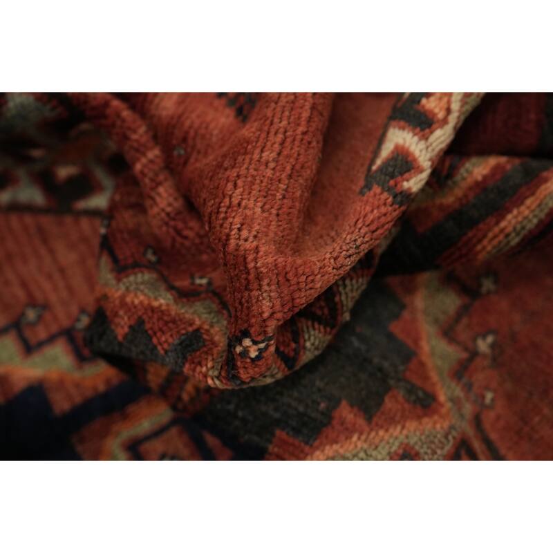 Hand Knotted Oriental 100% Wool Carpet Traditional Tribal Red Lori Area Rug - 9' 4'' X 4' 8''