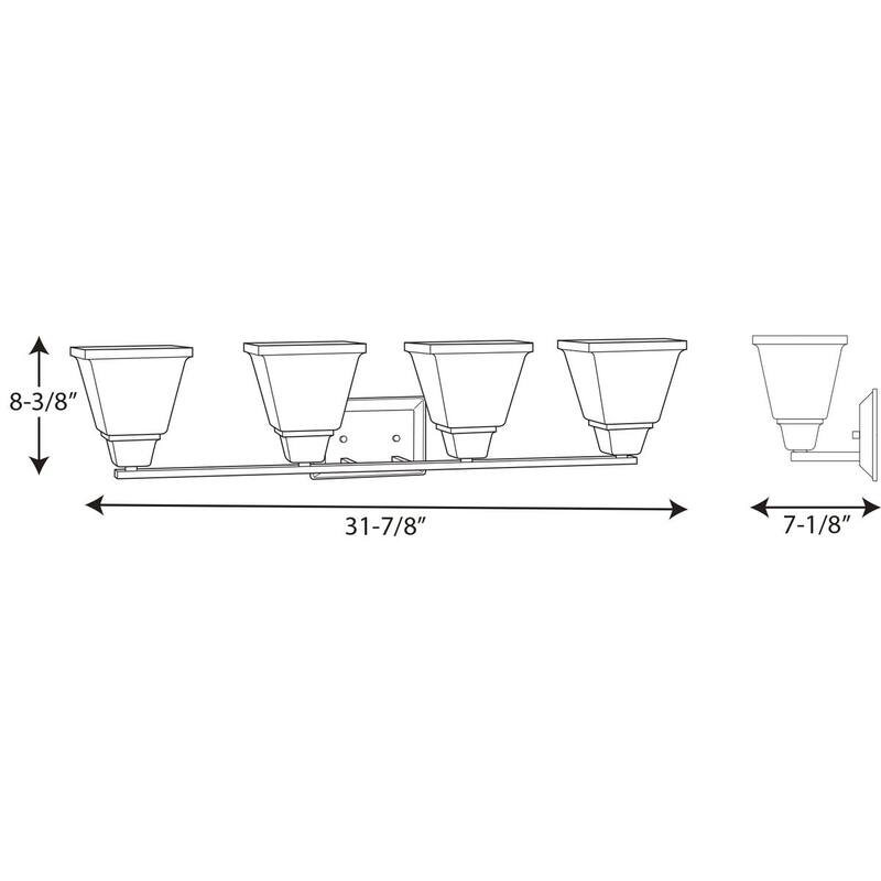 Clifton Heights Collection 4-Light Brushed Nickel Etched Glass Craftsman Bath Vanity Light